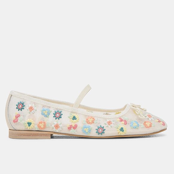 Dolce Vita Cadel - Ivory Mesh Ballet Flats - Sheer Mesh  Dolce Vite Cadel Floral Ballet Flats Ivory Floral Mesh